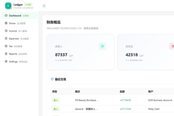 YaoLumen Ledger Interface